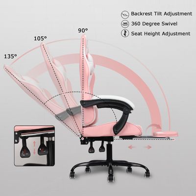 ALINUNU メタルタイプ メタル ハイバック ビデオ エルゴノミック レーシング PC ゲーミング 椅子 足すり