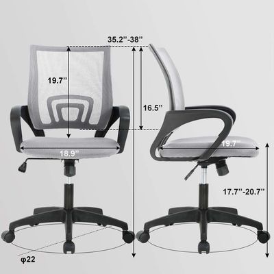 ALINUNU グレー メッシュ コンピュータ チェア オプション