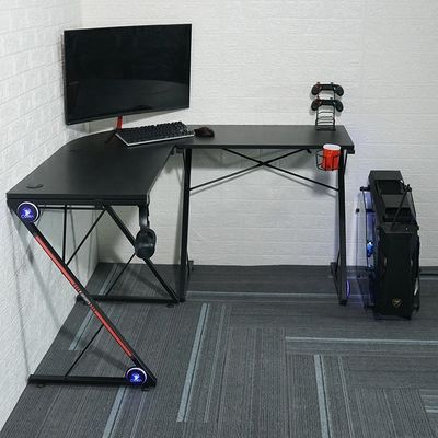 作業場 ホーム オフィス L 型コンピュータゲームテーブル 丸い角モニタースタンド