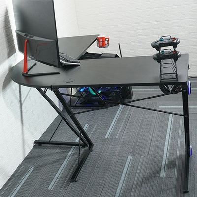 作業場 ホーム オフィス L 型コンピュータゲームテーブル 丸い角モニタースタンド