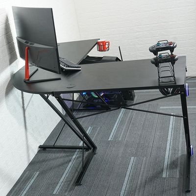 作業場 ホーム オフィス L 型コンピュータゲームテーブル 丸い角モニタースタンド
