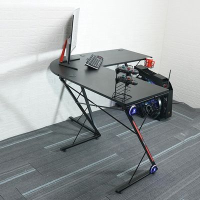 作業場 ホーム オフィス L 型コンピュータゲームテーブル 丸い角モニタースタンド