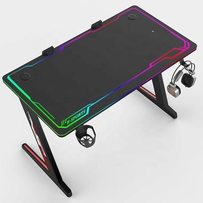 RGB照明システムと調節可能なデザインの商用家具コンピュータテーブル