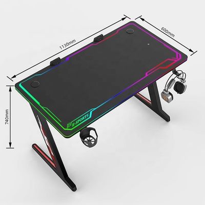 RGB照明システムと調節可能なデザインの商用家具コンピュータテーブル