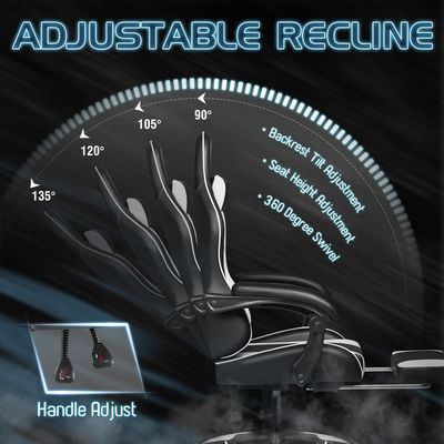 ALINUNU ゲームチェア 腰筋支柱またはゲームルーム リビングルーム 18.5&quot;D x 23.6&quot;W x 50.4&quot;H