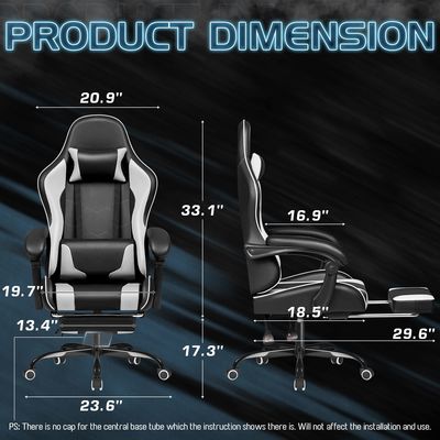 カスタムレーシングレーザーゲームチェア 腰筋支柱と合成革材料