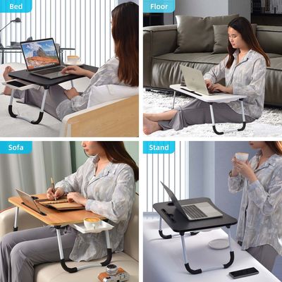 ポータブル 折りたたむラップトップ ベッド テーブル デスク トレイ カップホルダー 15.7&quot;D x 23.6&quot;W x 11&quot;H
