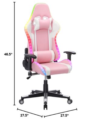 マッサージ機能とLEDライトバーの調整可能なコンピュータオフィスゲームチェア ALINUNU