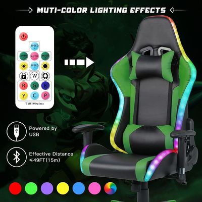 ALINUNU ゲームチェア LEDライトバーとマッサージ機能 アイテム 重さ39.02ポンド