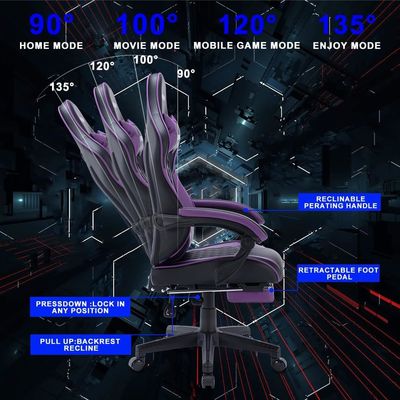 コンピュータゲームルーム エルゴノミックなデザインと回転式マッサージの折りたたむゲームチェア