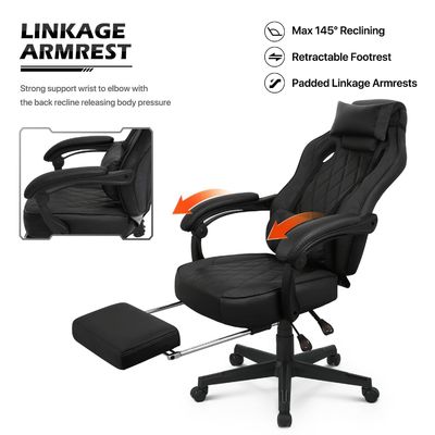 ALINUNUのPUゲームチェア 長時間のゲームセッションのために調整できる エルゴノミックレーススタイル