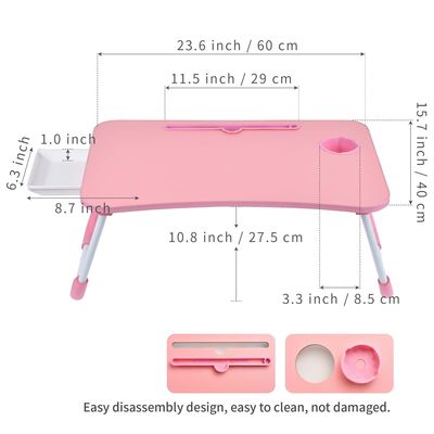 大きなジム ラップトップ ベッド テーブル デスク トレイ スタンド カップホルダー 携帯 折りたたむ ラップトップ デスク ベッド トレー