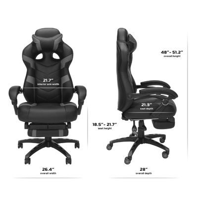 モダンなデザインとリクライナー機能を持つ統合ヘッドレスト エルゴノミックコンピュータチェア