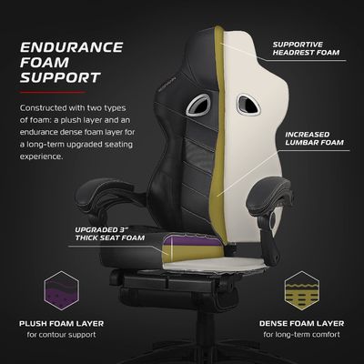 モダンなデザインとリクライナー機能を持つ統合ヘッドレスト エルゴノミックコンピュータチェア