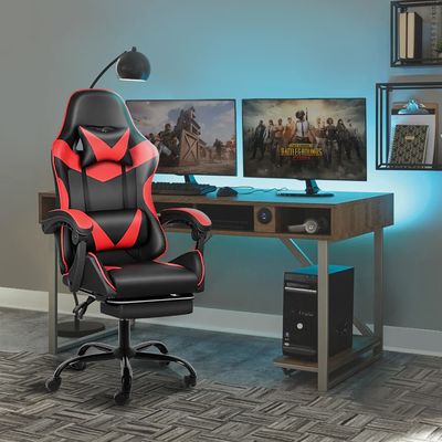 足の裏と腰の支柱付きエルゴノミックゲームチェア 20&quot;D x 25&quot;W x 46&quot;H/360 スウィーブル