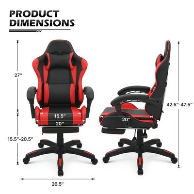 ALINUNU エルゴノミクス製 コンピュータゲームチェア ヘッドレストと腰部を調整可能