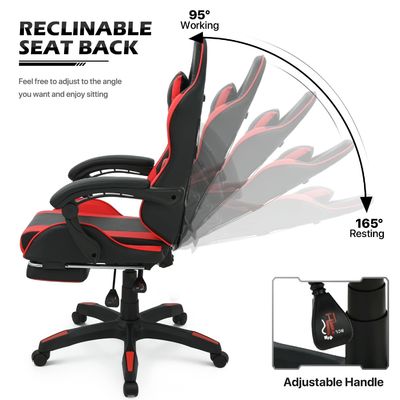 ALINUNU エルゴノミクス製 コンピュータゲームチェア ヘッドレストと腰部を調整可能