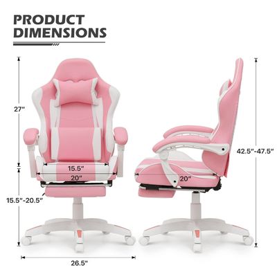 ゲーミングチェア 頭部支架と腰部支架 25&quot;D x 26.5&quot;W x 42.5&quot;H カスタマイズされた色