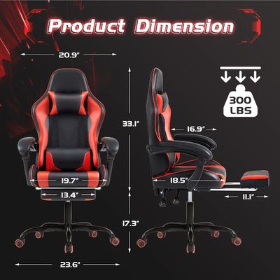 スピーベルチェア ALINUNU マッサージと腰部支柱付き エルゴノミックコンピュータゲームチェア