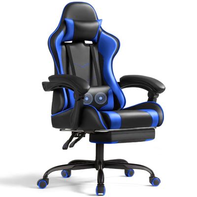 固いバックスタイル エルゴノミックゲームチェア 足のリストとマッサージ 腰のサポート