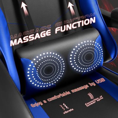 固いバックスタイル エルゴノミックゲームチェア 足のリストとマッサージ 腰のサポート