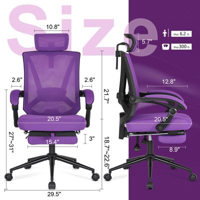 適正なOEM ODM 2D 腰筋支柱と足元付きのハイバックオフィスチェア