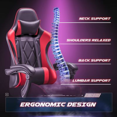 コンピュータゲームルーム マッサージ用腰筋サポートとエルゴノミックハイバックデザインの回転椅子