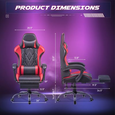 コンピュータゲームルーム マッサージ用腰筋サポートとエルゴノミックハイバックデザインの回転椅子