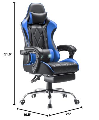高背ビデオゲームチェア 足元とマッサージ 腰筋サポート カスタマイズされた色