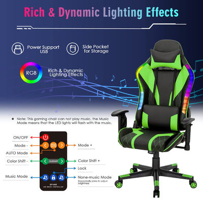 調整可能な腰筋サポート レース エルゴノミック ゲーミング チェア 成人用 ALINUNU RGB チェア