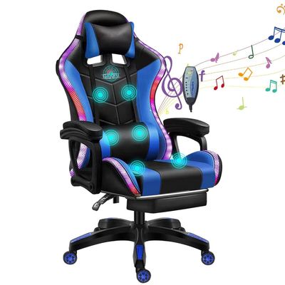 7点マッサージとRGBLEDライトのエーロノミックなコンピュータオフィスゲームメッシュチェア