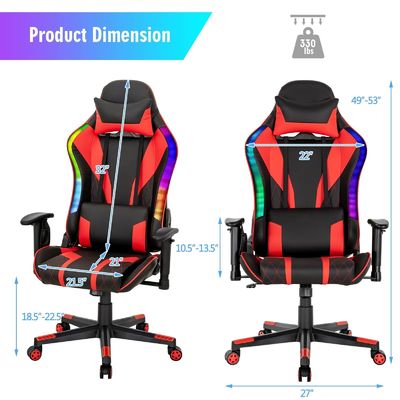 RGB LEDライト エルゴノミックなデザインの ALINUNU スワイブルチェアにゲームチェアをアップグレードします
