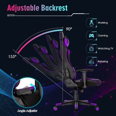 アリヌヌ スイバーチェア モダンデザインとRGB LEDライトでゲームセットアップをアップグレード