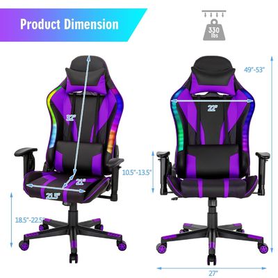アリヌヌ スイバーチェア モダンデザインとRGB LEDライトでゲームセットアップをアップグレード