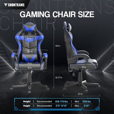 高さ調節可能なレースゲームチェア オフィスとコンピュータ 29&quot;D x 29&quot;W x 48&quot;H