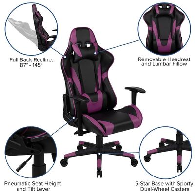 レーシング オフィス エルゴノミック パソコン PC 調整可能な回転椅子 ALINUNU モダンデザイン