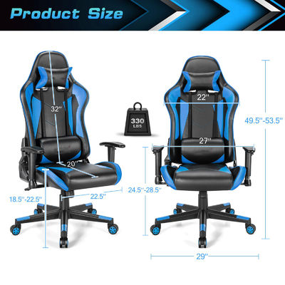 近代的なエルゴノミックレースゲームチェア 腰筋支柱 29.9&quot;D x 29.9&quot;W x 49.6&quot;H