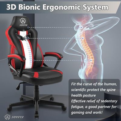 21インチD x 25インチW x 43インチH 腰筋サポート レースゲームチェア