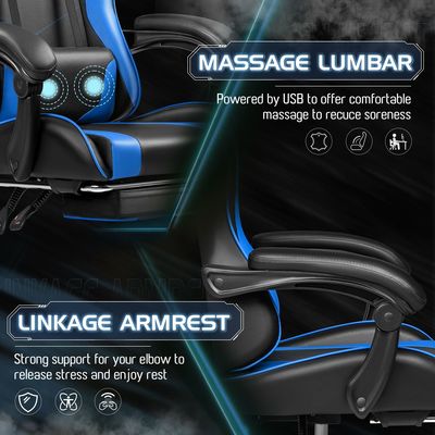 ALINUNU ビデオ レーシング ゲーミング チェア 旋回シートとヘッドレスト エルゴノミック コンピュータ チェア