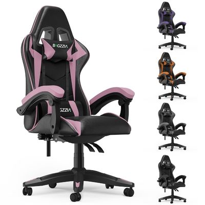ホーム オフィス ヘッドレストと腰筋サポートの調整可能高さのレースゲームチェア