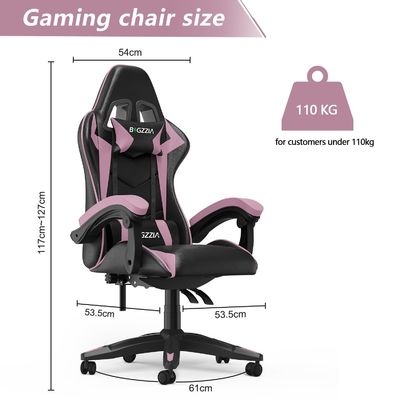ホーム オフィス ヘッドレストと腰筋サポートの調整可能高さのレースゲームチェア