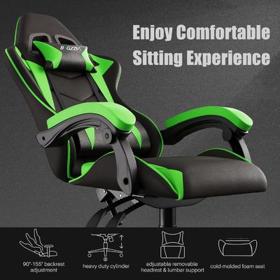 直接販売 モダンデザイン アイアンレースゲームチェア ヘッドレストと腰筋サポート