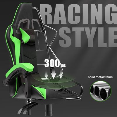 直接販売 モダンデザイン アイアンレースゲームチェア ヘッドレストと腰筋サポート