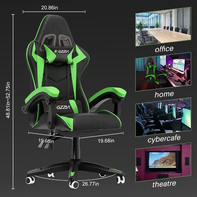 直接販売 モダンデザイン アイアンレースゲームチェア ヘッドレストと腰筋サポート