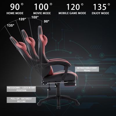 スピーベルチェア ALINUNU ヘッドレストと腰筋支柱付き エルゴノミックコンピュータゲームチェア