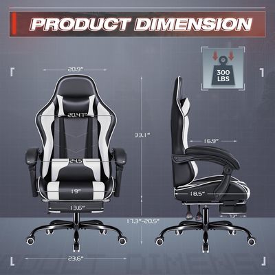 調整可能なレーシングコンピュータビデオゲームチェア 足の裏付けとマッサージ 腰の支柱