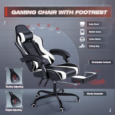 調整可能なレーシングコンピュータビデオゲームチェア 足の裏付けとマッサージ 腰の支柱