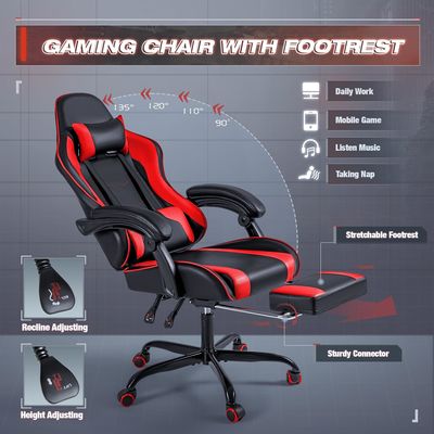 モダンデザイン レーシング コンピュータ ビデオゲーム 椅子 足の裏付けとマッサージ 腰の支え
