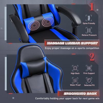 OEM ODM レーシング コンピュータ ビデオ ゲーム チェア パーソナライズされた色で足元と頭元