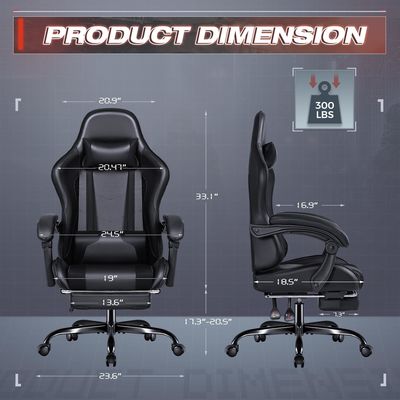 調整可能なレーシングコンピュータビデオゲームチェア 足の裏付けとマッサージ 腰の支柱
